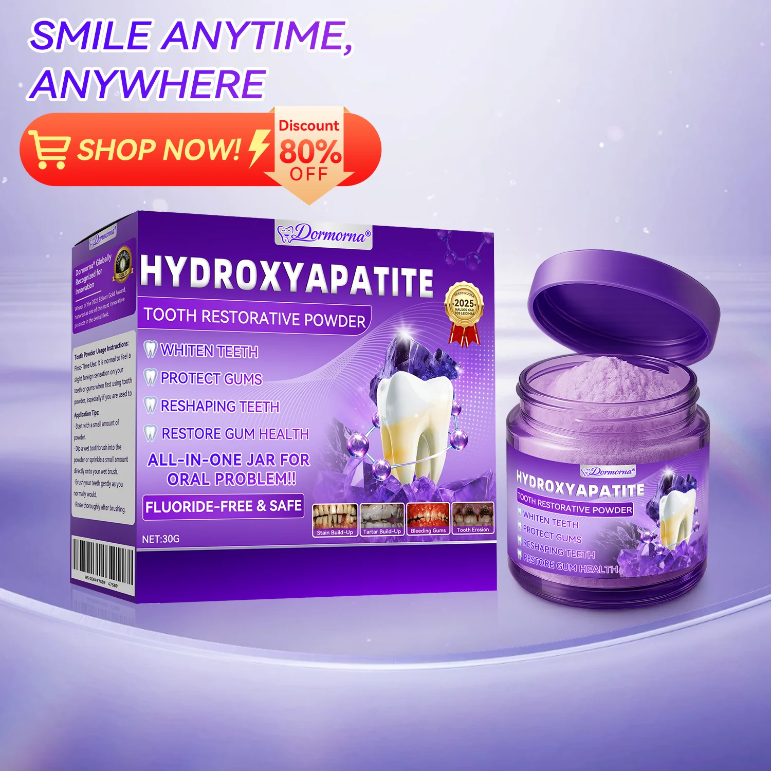 🏍️🪥New Year Special: 80% OFF🎉 Dormorna® Hydroxyapatite Tooth Restorative Powder 🦷